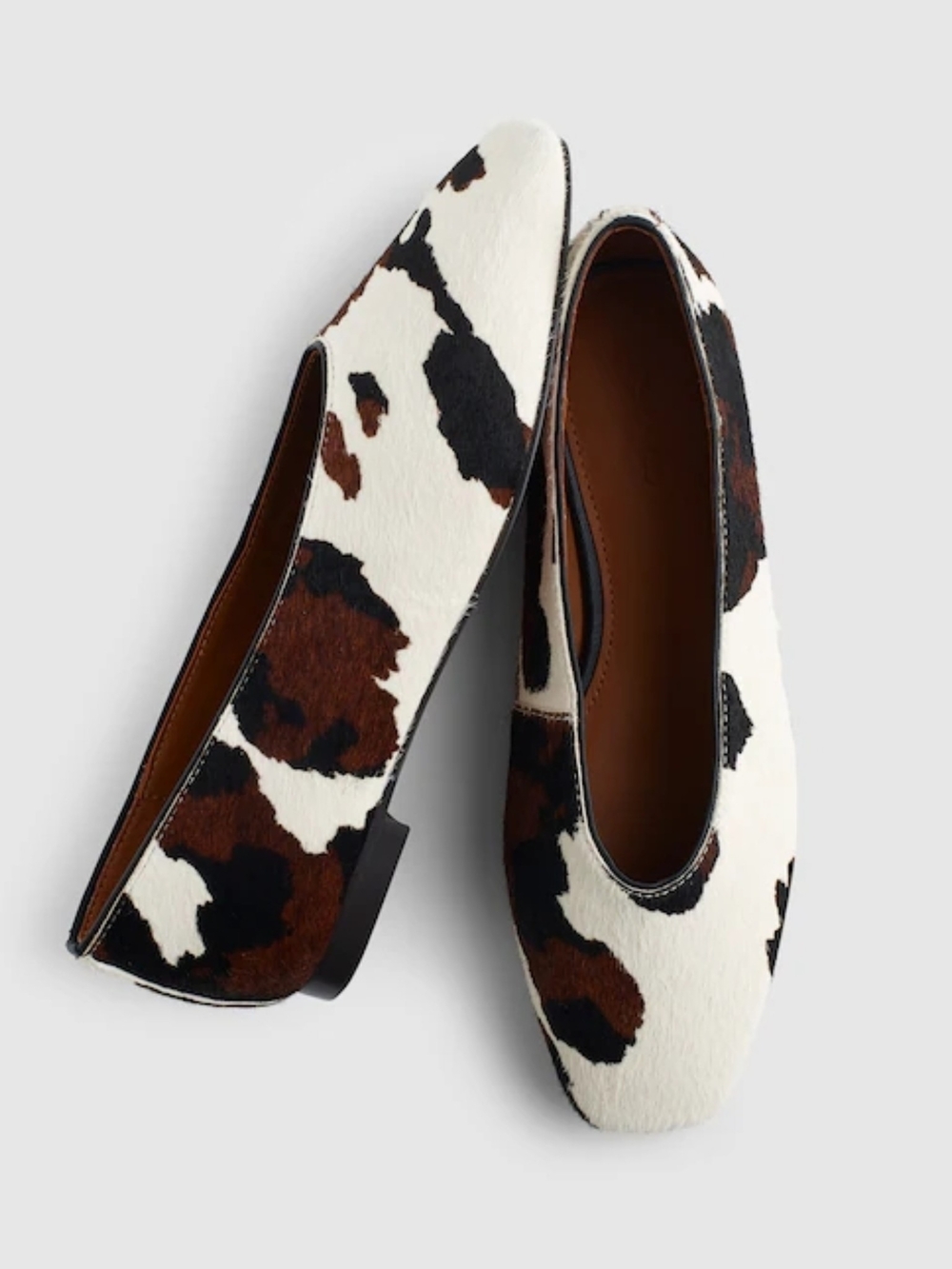 New! Madewell The Mylie Ballet Flat in Cow Print Calf Hair 9.5